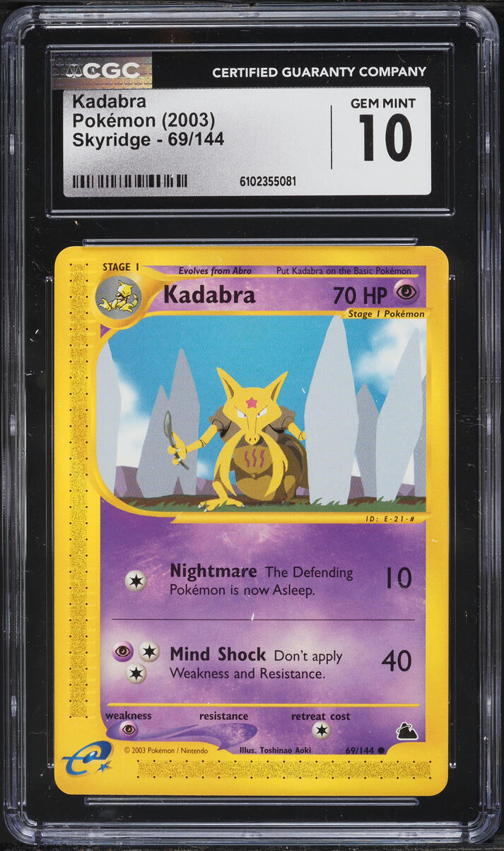 2003 Pokemon Skyridge Kadabra #69 CGC 10 GEM MINT