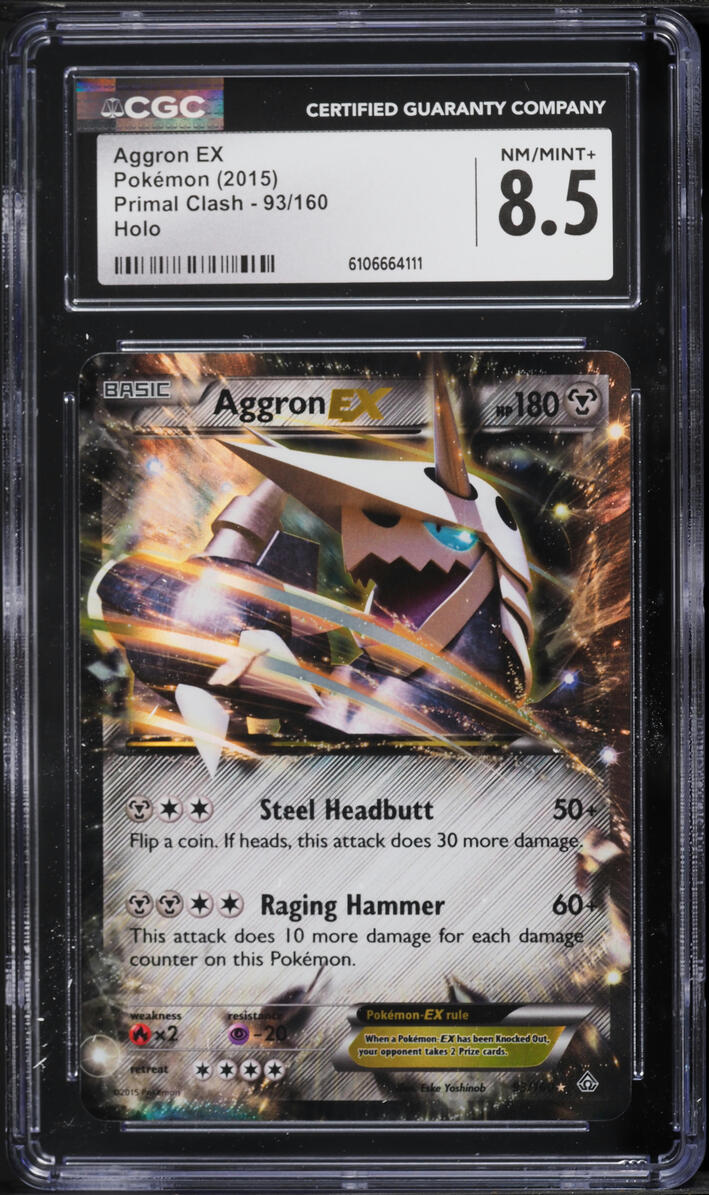 2015 Pokemon XY Primal Clash Holo Aggron EX #93 CGC 8.5 NM-MT+