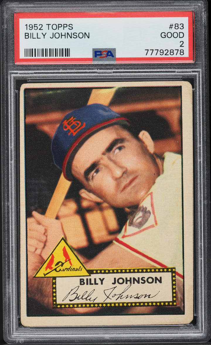 1952 Topps Billy Johnson #83 PSA 2 GD