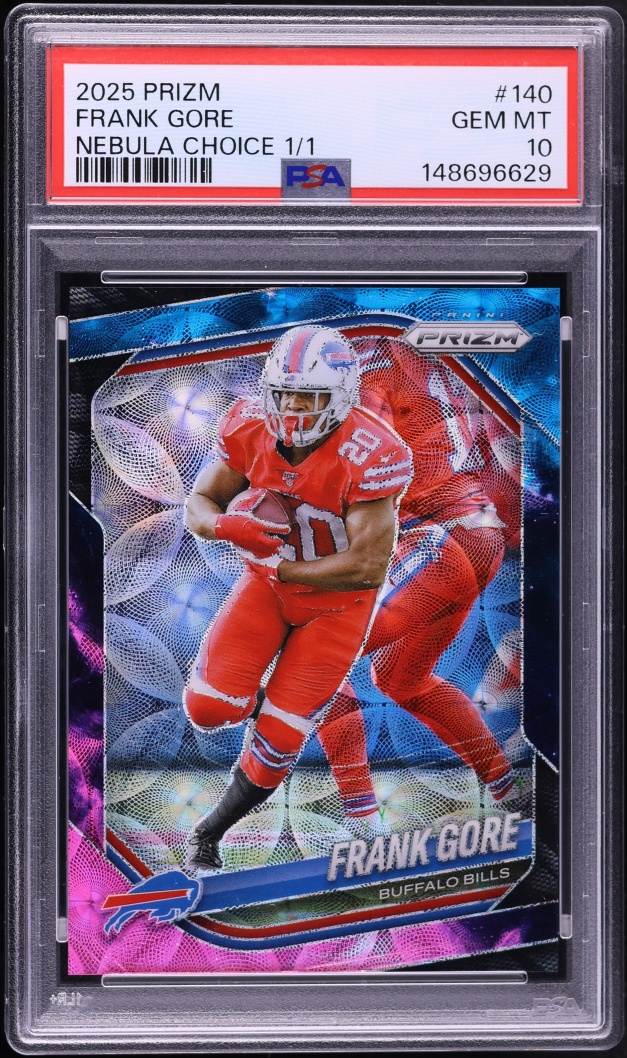 2025 Panini Prizm Nebula Choice Frank Gore 1/1 #140 PSA 10 GEM MINT