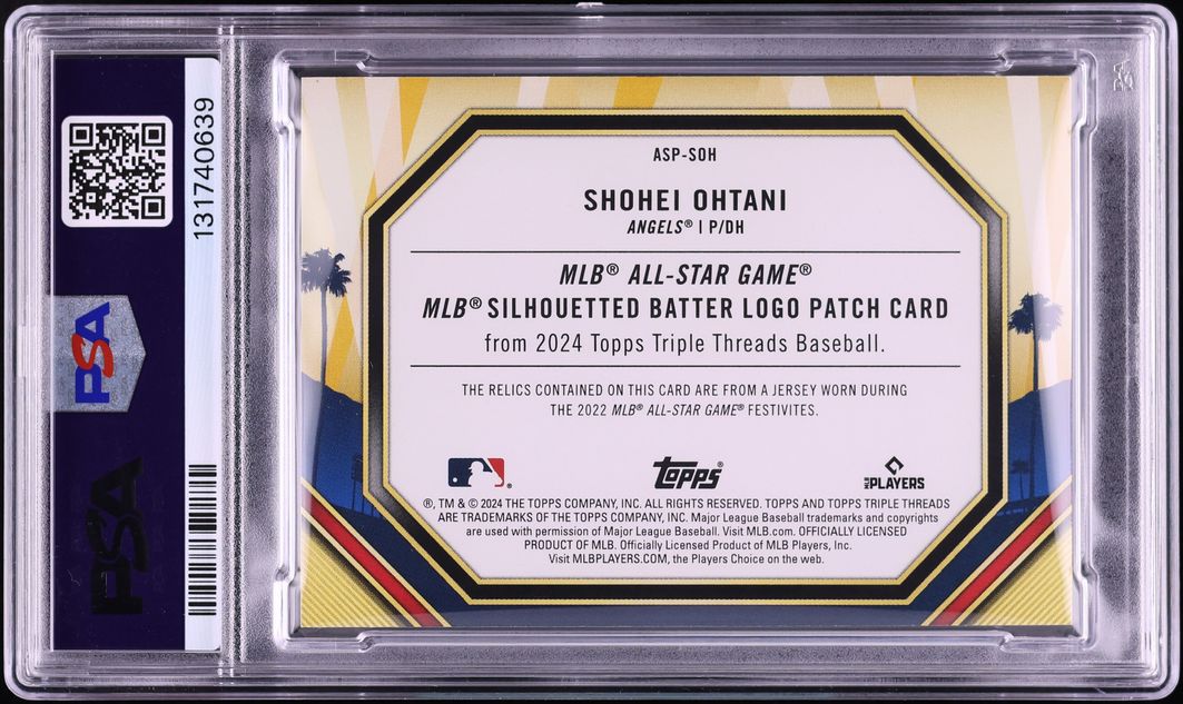 2024 Topps Triple Threads All-Star Nike Logo Shohei Ohtani PATCH 1/1 #ASP-SOH PSA 9 MINT