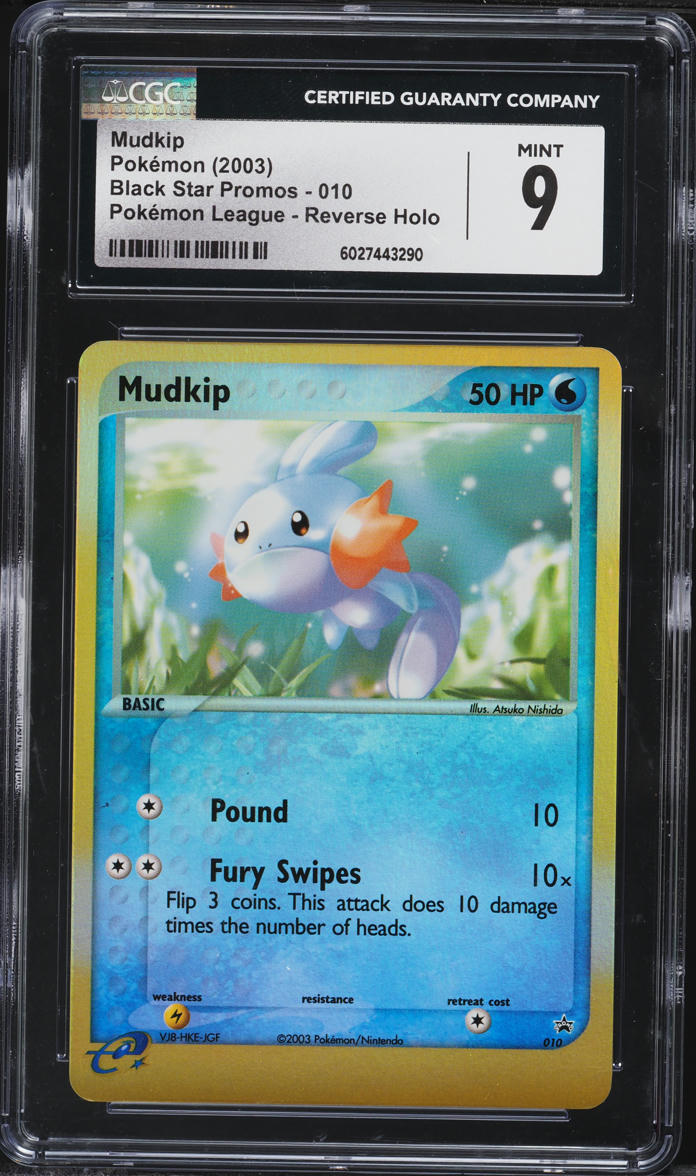 2003 Pokemon League Black Star Promo Reverse Holo Mudkip #10 CGC 9 MINT