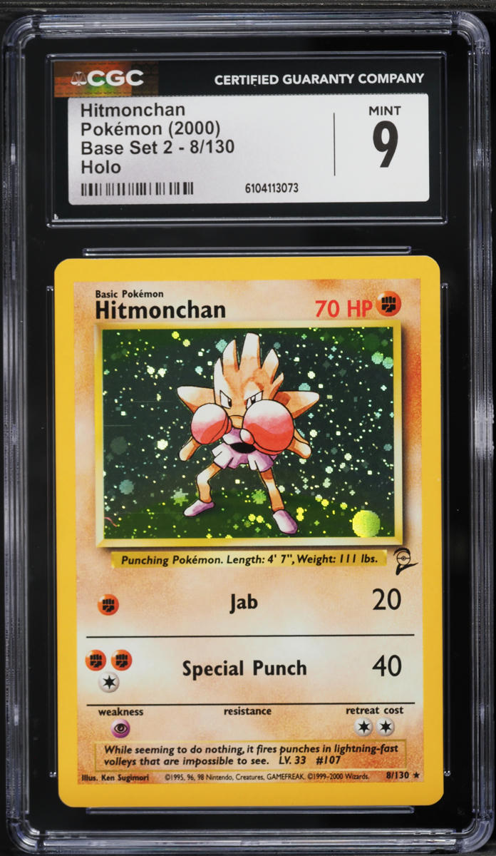 2000 Pokemon Base Set 2 Holo Hitmonchan #8 CGC 9 MINT