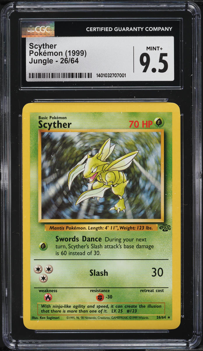 1999 Pokemon Jungle Scyther #26 CGC 9.5 MINT+