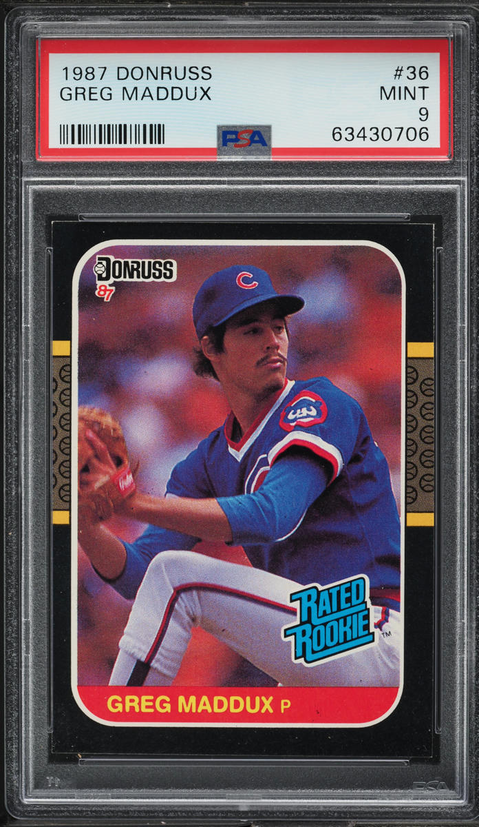 1987 Leaf Greg Maddux ROOKIE #36 PSA 9 MINT