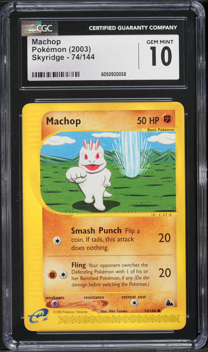 2003 Pokemon Skyridge Machop #74 CGC 10 GEM MINT