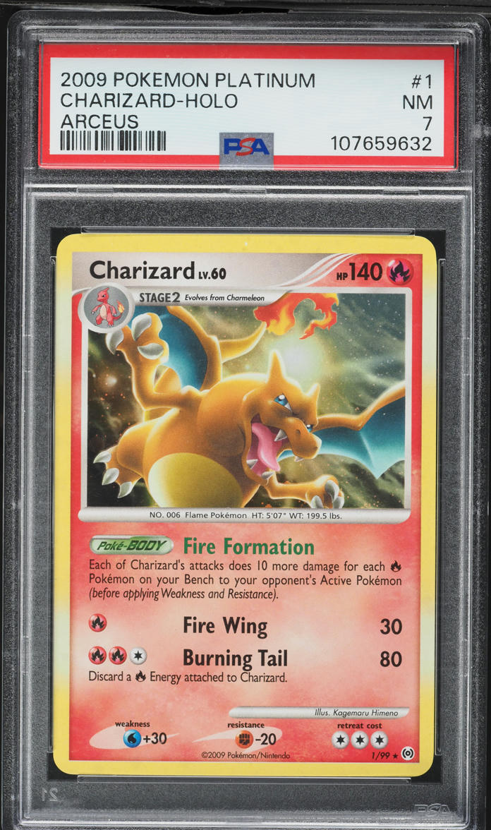 2009 Pokemon Platinum Arceus Holo Charizard #1 PSA 7 NRMT