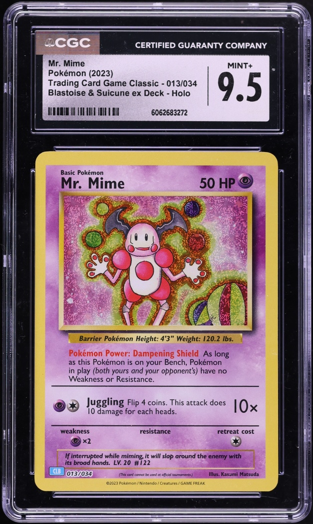 2023 Pokemon Japanese Scarlet & Violet Tcg Classic Collection Holo Mr. Mime #13 CGC 9.5 Mint+