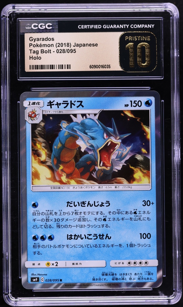 2018 Pokemon Japanese Sun & Moon Tag Bolt Holo Gyarados #28 CGC 10 Pristine