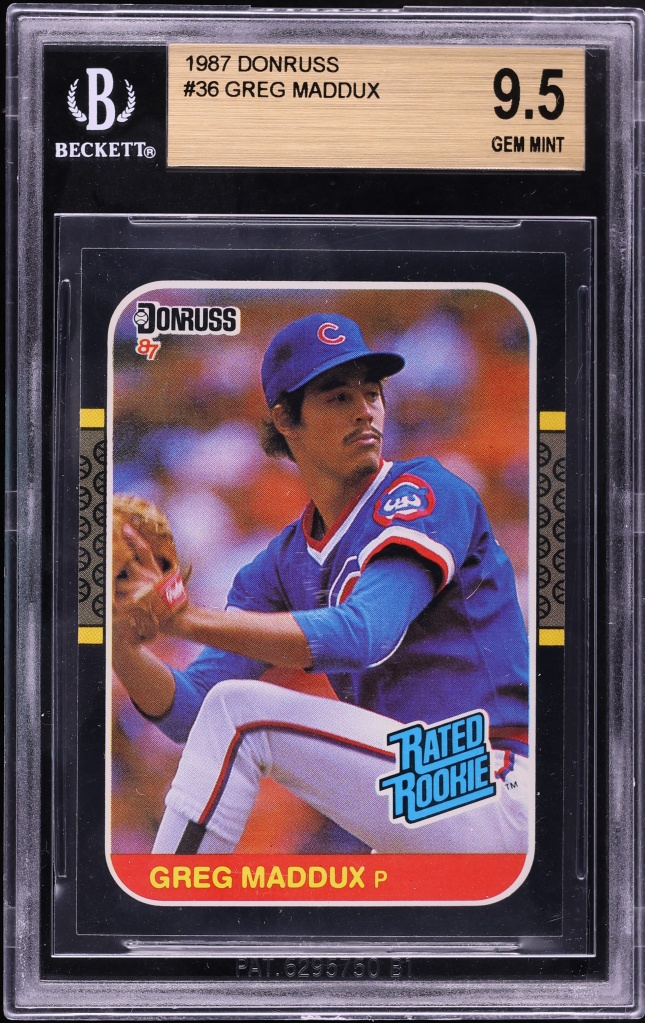 1987 Donruss Greg Maddux ROOKIE #36 BGS 9.5 GEM MINT