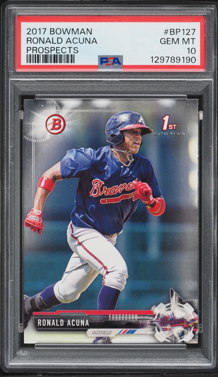 2017 Bowman Ronald Acuna Jr. PROSPECT #BP127 PSA 10 GEM MINT