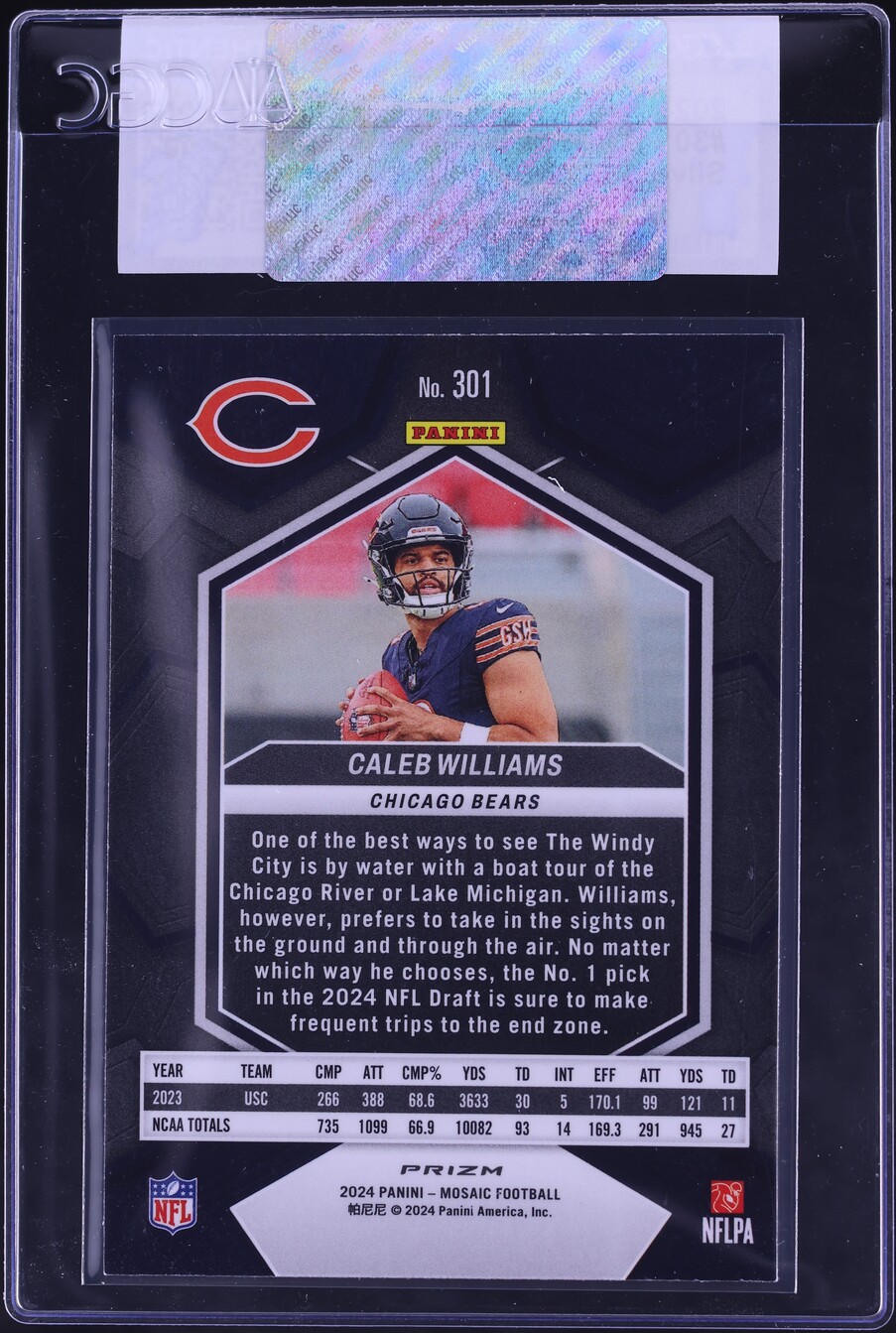 2024 Panini Mosaic Silver Prizm Caleb Williams ROOKIE #301 CGC AUTH