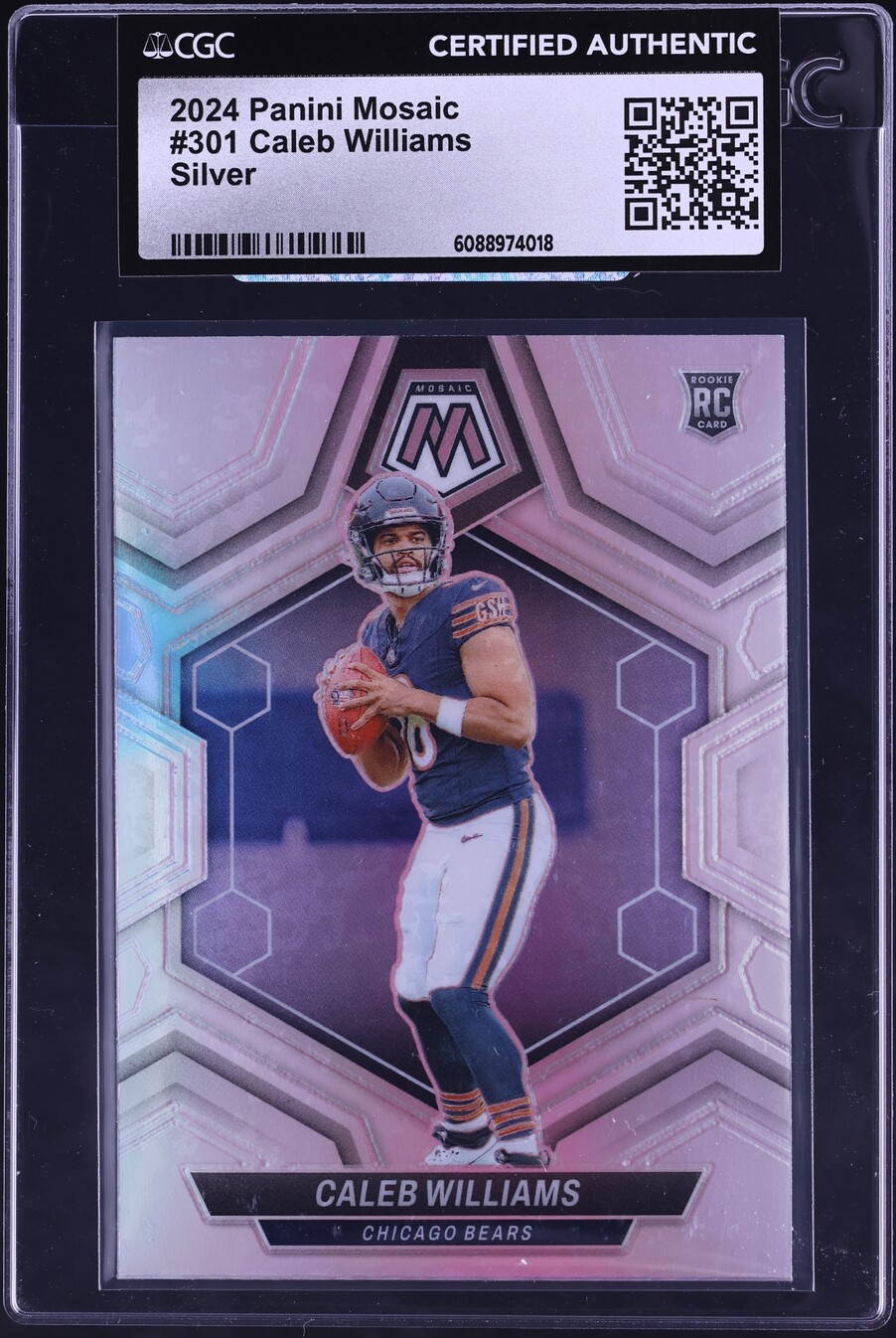 2024 Panini Mosaic Silver Prizm Caleb Williams ROOKIE #301 CGC AUTH