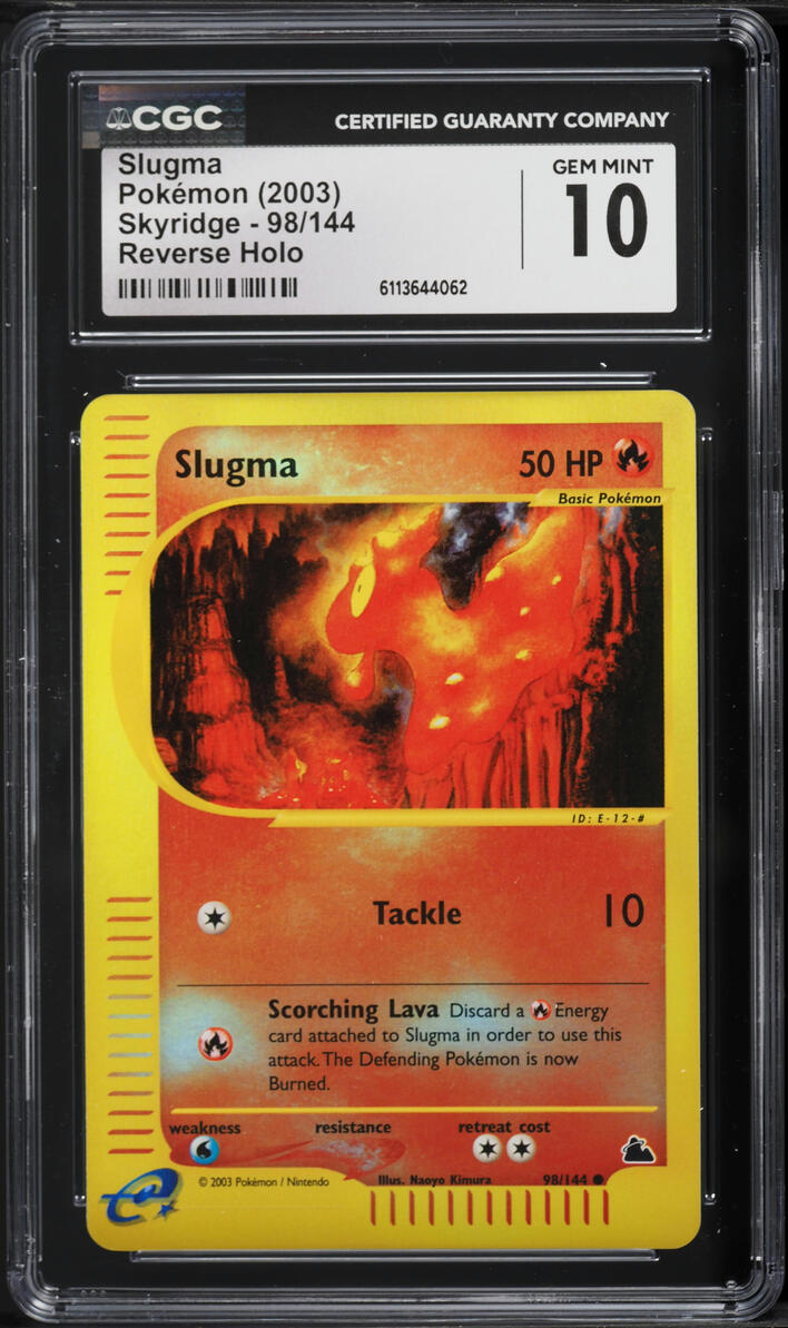 2003 Pokemon Skyridge Reverse Holo Slugma #98 CGC 10 GEM MINT
