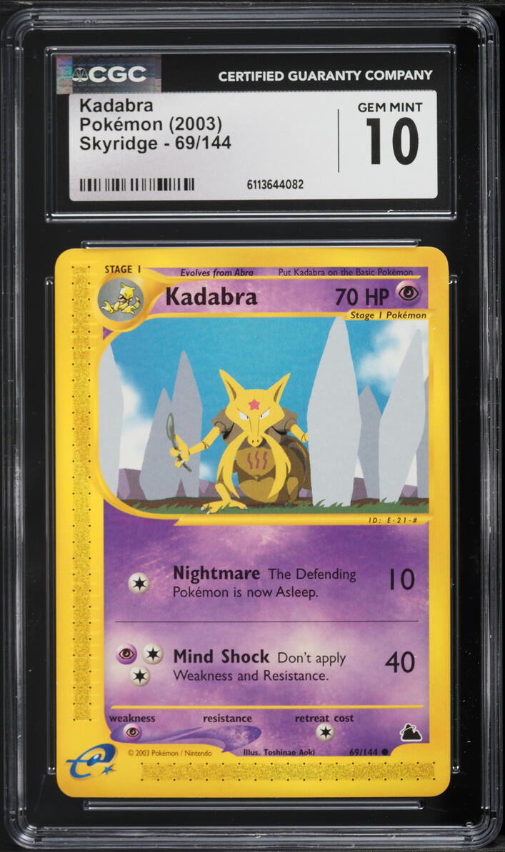 2003 Pokemon Skyridge Kadabra #69 CGC 10 GEM MINT