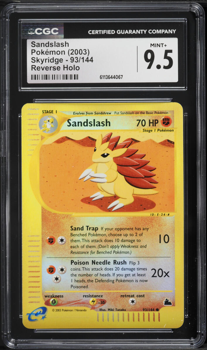 2003 Pokemon Skyridge Reverse Holo Sandslash #93 CGC 9.5 MINT+