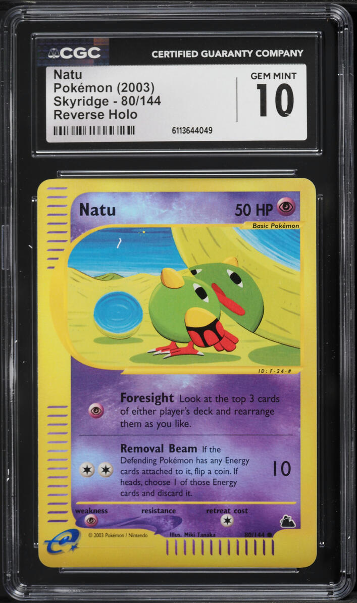 2003 Pokemon Skyridge Reverse Holo Natu #80 CGC 10 GEM MINT