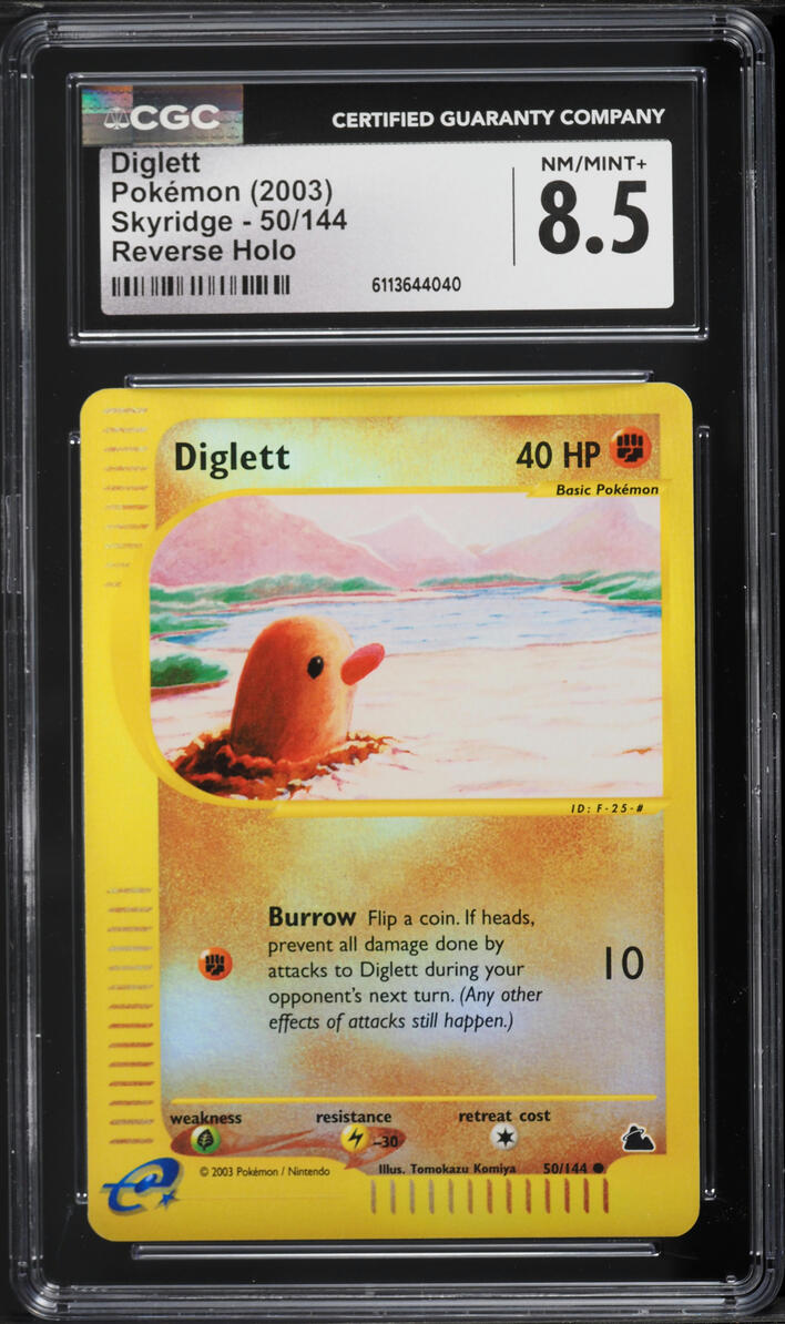 2003 Pokemon Skyridge Reverse Holo Diglett #50 CGC 8.5 NM-MT+