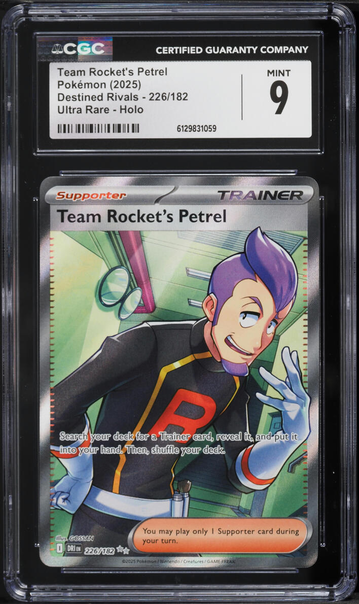 2025 Pokemon Scarlet & Violet Destined Rivals Full Art Team Rocket's Petrel #226 CGC 9 MINT