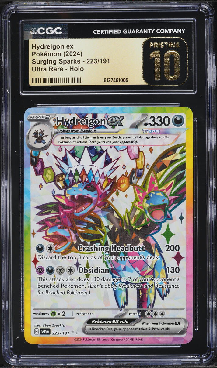 2024 Pokemon Scarlet & Violet Surging Sparks Full Art Hydreigon ex #223 CGC 10 PRISTINE