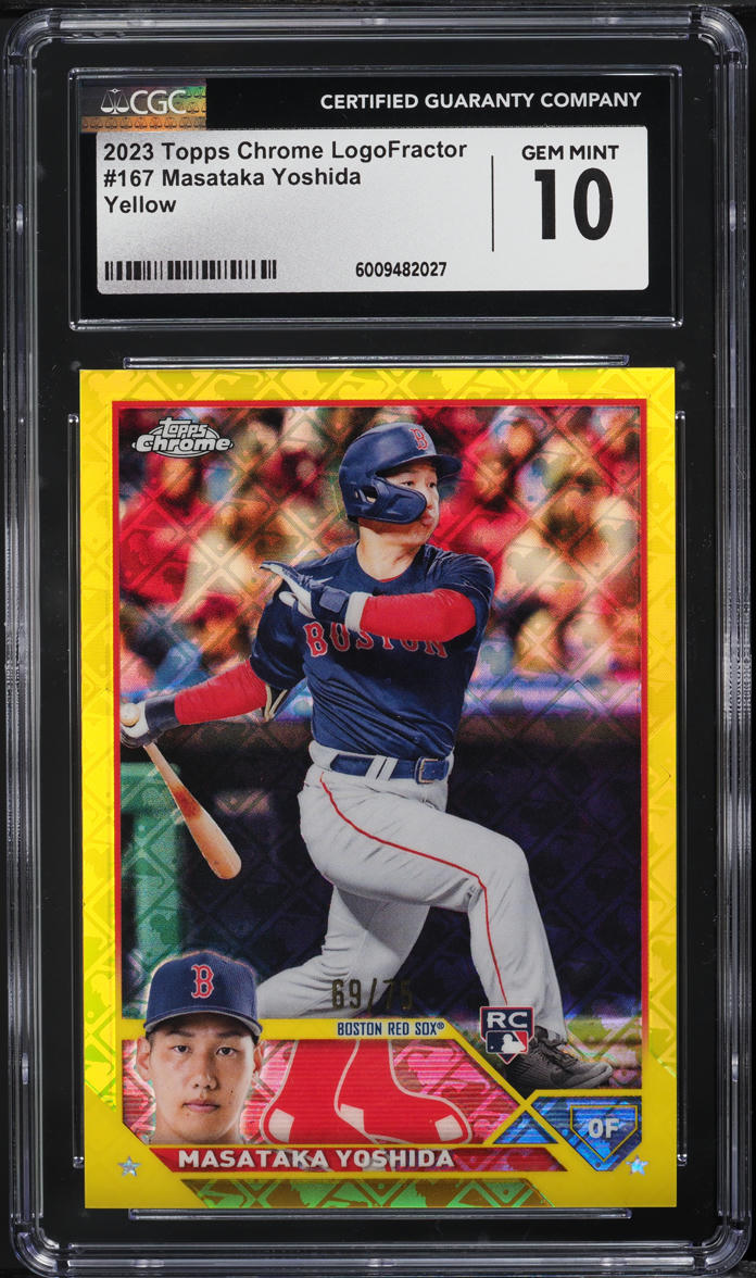 2023 Topps Chrome Logofractor Yellow Masataka Yoshida ROOKIE /75 #167 CGC 10 GEM