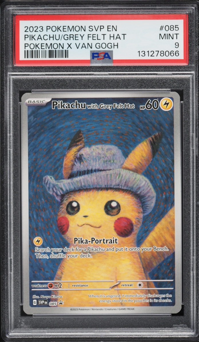 2023 Pokemon Scarlet & Violet Promo Van Gogh Full Art Pikachu With Grey Felt Hat #85 PSA 9 MINT