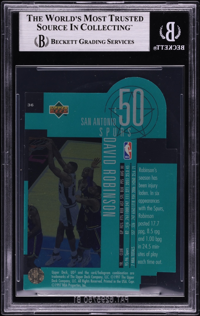 1996 UD3 Die-Cut David Robinson #36 BGS 7.5 NRMT+