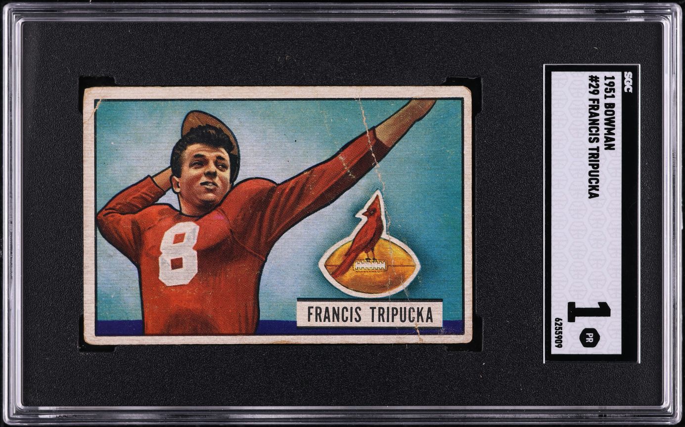 1951 Bowman Football Francis Tripucka #29 SGC 1 PR