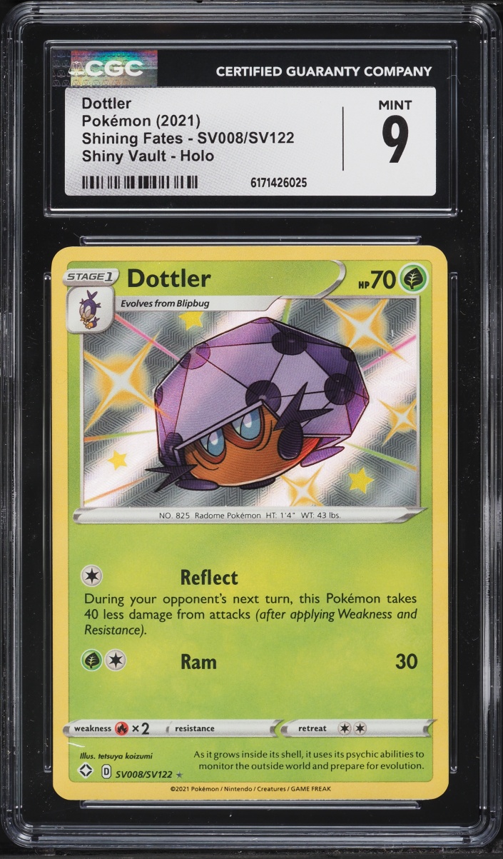 2021 Pokemon Sword & Shield Shining Fates Shiny Vault Dottler #SV008 CGC 9 MINT