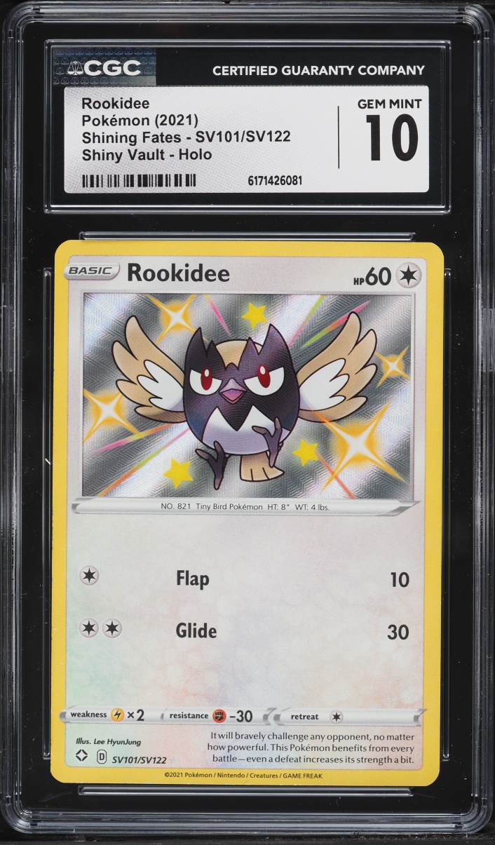 2021 Pokemon Sword & Shield Shining Fates Shiny Vault Rookidee #SV101 CGC 10 GEM MINT