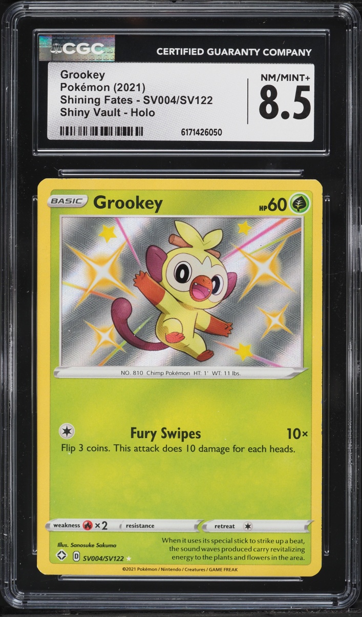 2021 Pokemon Sword & Shield Shining Fates Shiny Vault Grookey #SV004 CGC 8.5 NM-MT+