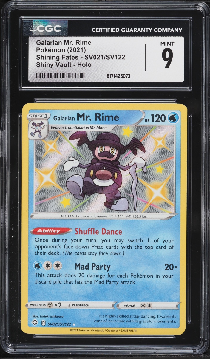 2021 Pokemon Sword & Shield Shining Fates Shiny Vault Galarian Mr. Rime #SV021 CGC 9 MINT