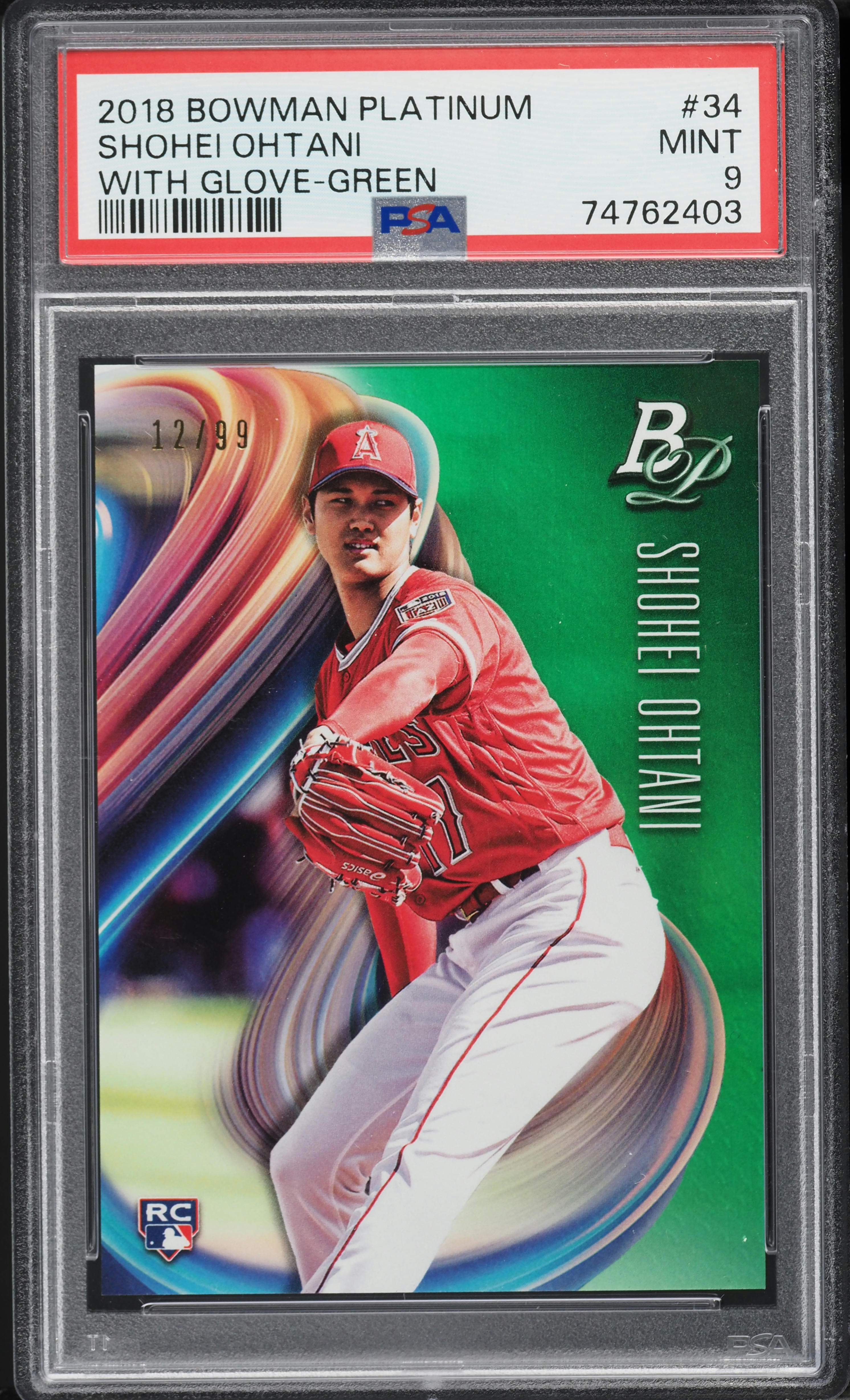 2018 Bowman #49 Shohei Ohtani Los Angeles Angels RC Rookie PSA 9 MINT Serial Num