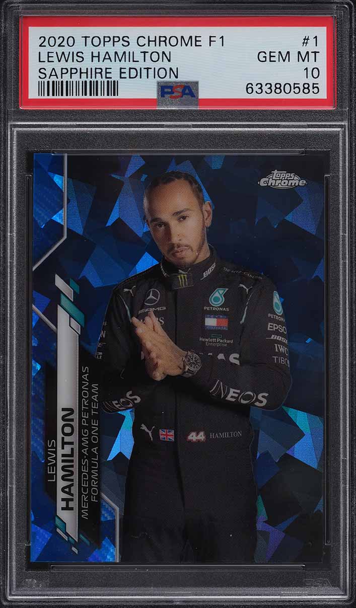 2020 Topps Chrome Formula 1 Sapphire Edition Lewis Hamilton #1 PSA