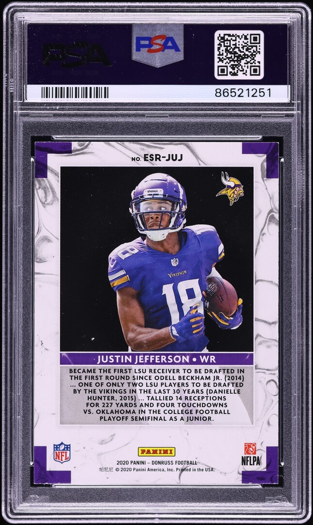 2020 Donruss Elite Series Justin Jefferson ROOKIE #ESR-JUJ PSA 7 NRMT