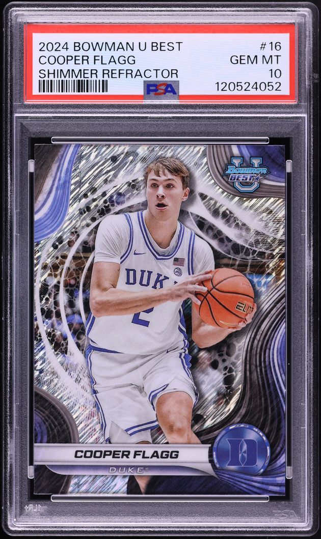 2024 Bowman Best University Shimmer Refractor Cooper Flagg #16 PSA 10 GEM MINT
