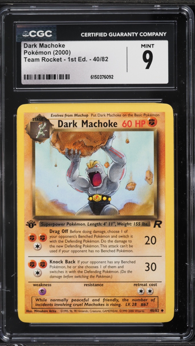 2000 Pokemon Team Rocket 1st Edition Dark Machoke #40 CGC 9 MINT