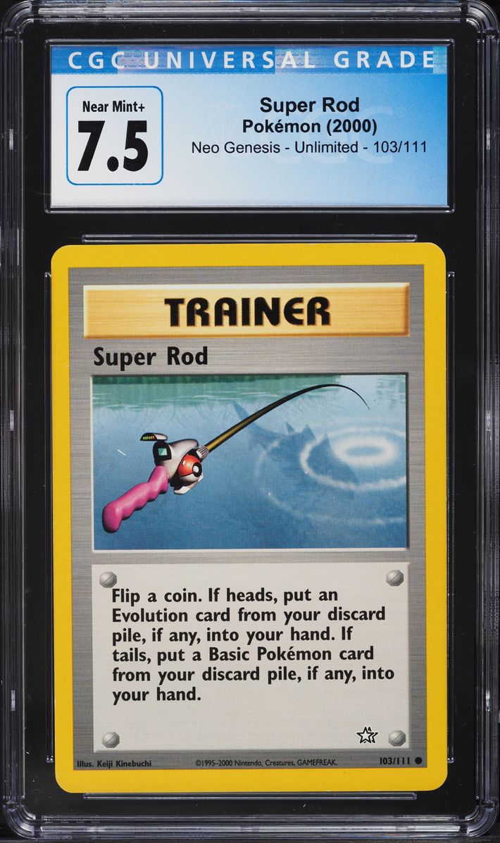 2000 Pokemon Neo Genesis Super Rod #103 CGC 7.5 NRMT+