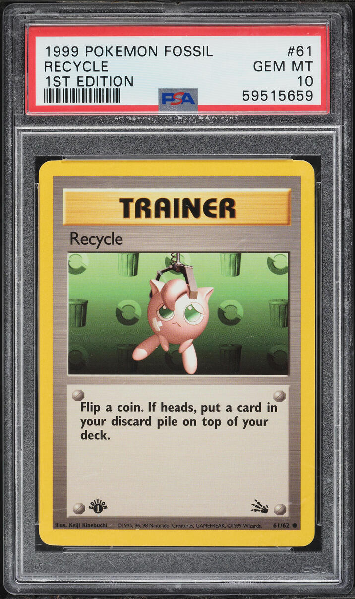 1999 Pokemon Fossil 1st Edition Recycle #61 PSA 10 GEM MINT