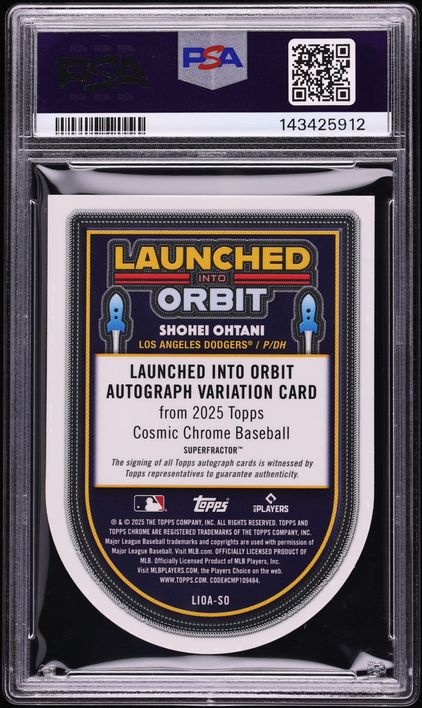 2025 Topps Cosmic Chrome Launched Into Orbit Superfractor Shohei Ohtani AUTO 1/1 #SO PSA 10 GEM
