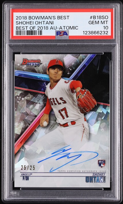 2018 Bowman's Best Of '18 Atomic Shohei Ohtani ROOKIE AUTO 25/25 #B18-SO PSA 10 GEM MINT
