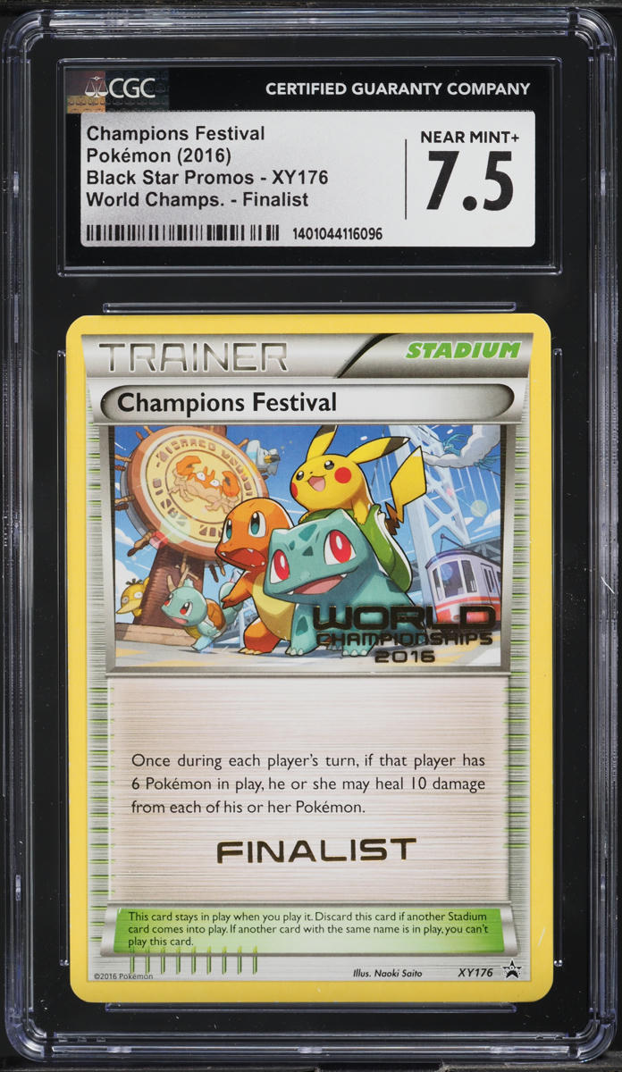 2016 Pokemon XY Black Star Promo World Champions Finalist Festival #176 CGC 7.5