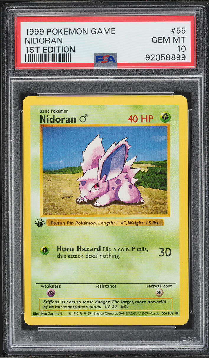 1999 Pokemon Base Set Shadowless 1st Edition Nidoran #55 PSA 10 GEM MINT