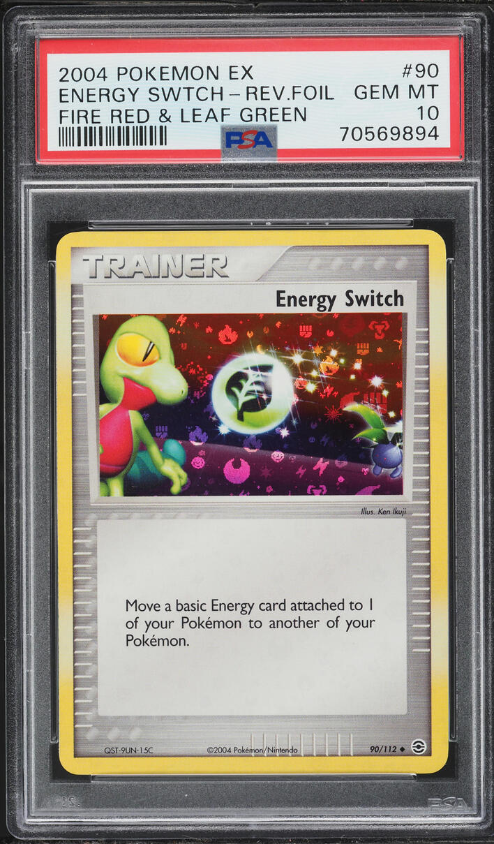 2004 Pokemon EX Fire Red & Leaf Green Reverse Holo Energy Switch #90 PSA 10 GEM MINT
