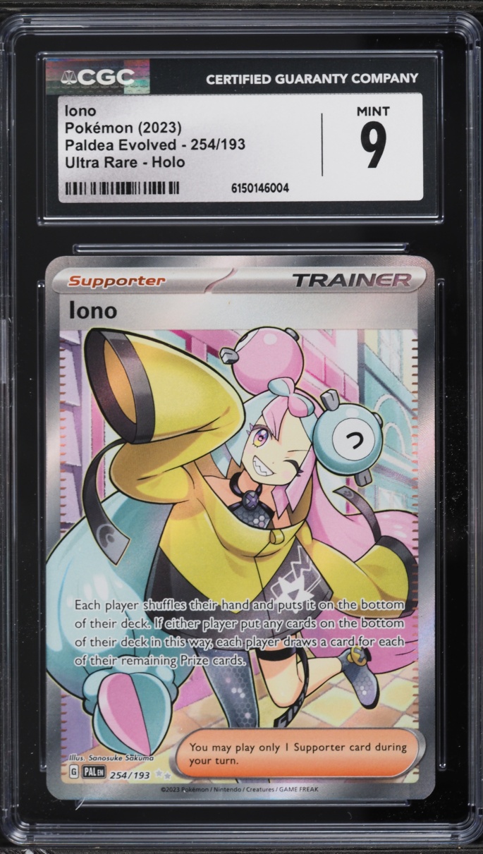 2023 Pokemon Scarlet & Violet Paldea Evolved Full Art Iono #254 CGC 9 MINT