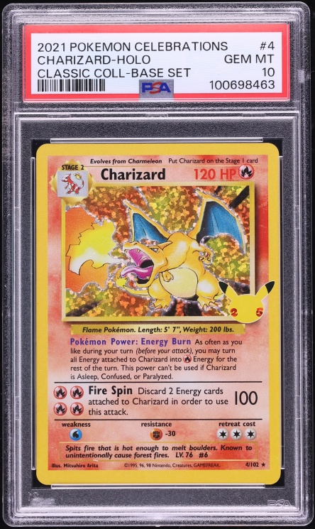 2021 Pokemon Sword & Shield Celebrations Classic Collection Holo Charizard #4 PSA 10 GEM MINT