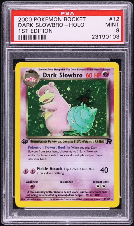 2000 Pokemon Team Rocket 1st Edition Holo Dark Slowbro #12 PSA 9 MINT