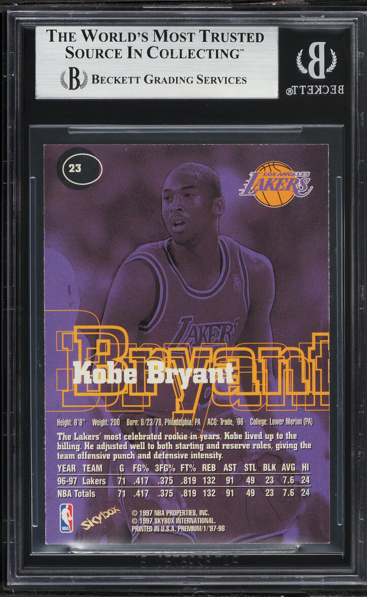 1997 Skybox Premium Kobe Bryant #23 BGS 8.5 NM-MT+