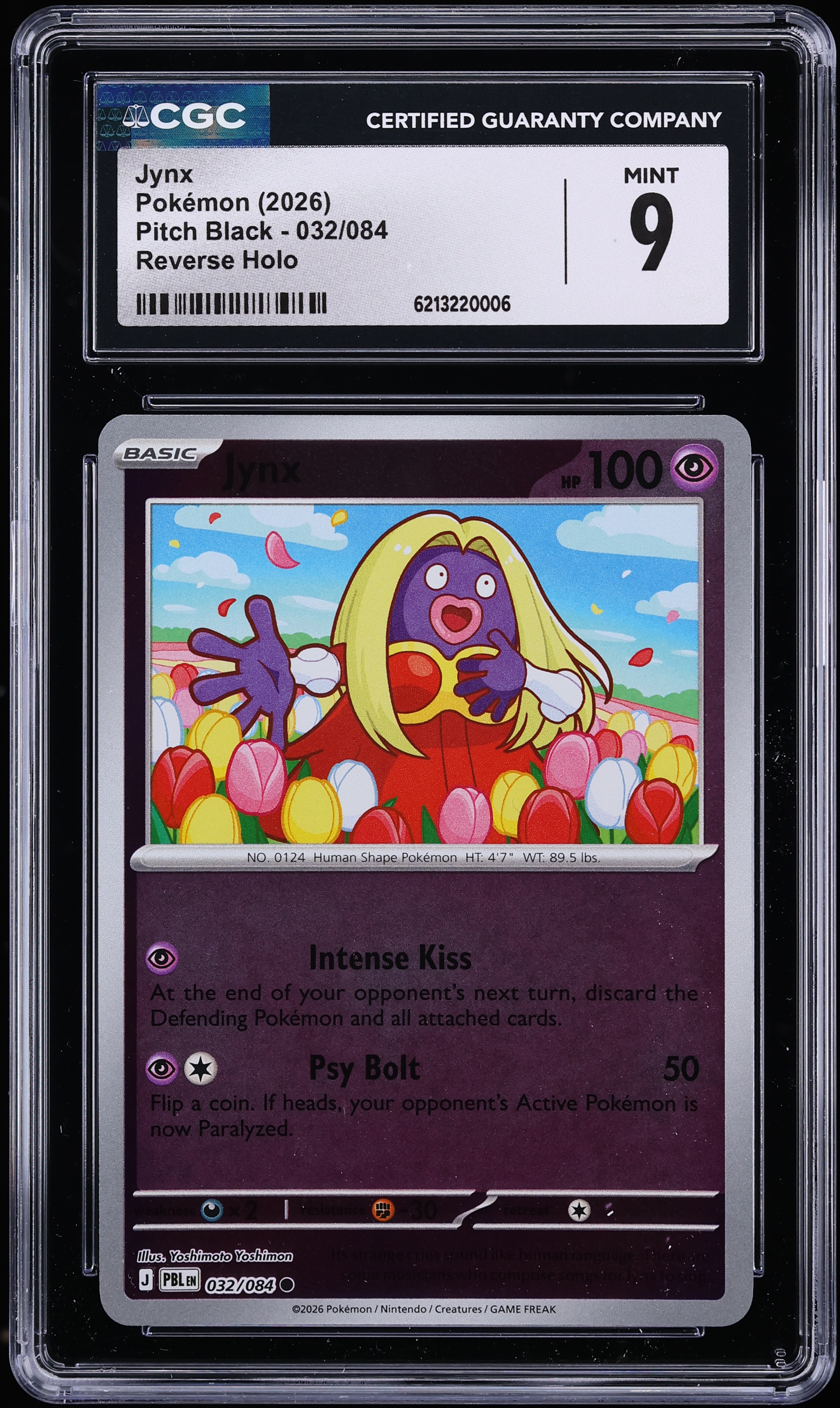 2026 Pokemon Mega Evolution Pitch Black Reverse Holo Jynx #032 CGC 9 MINT
