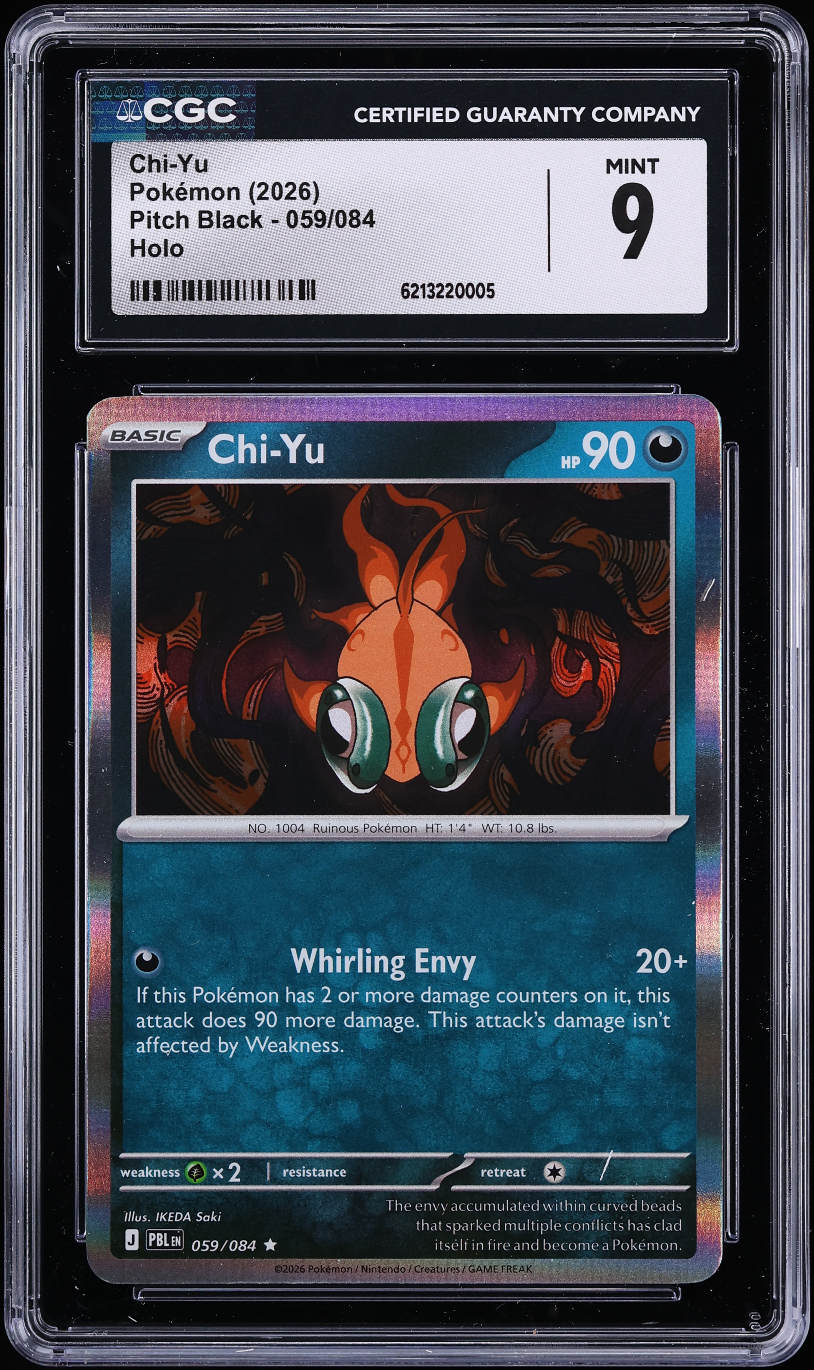2026 Pokemon Mega Evolution Pitch Black Holo Chi-Yu #059 CGC 9 MINT